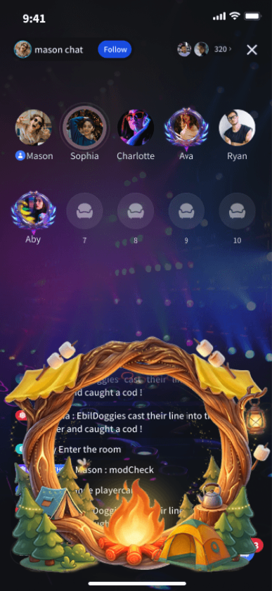 Camping Chat Frame