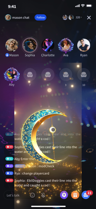 Golden Crescent Moon