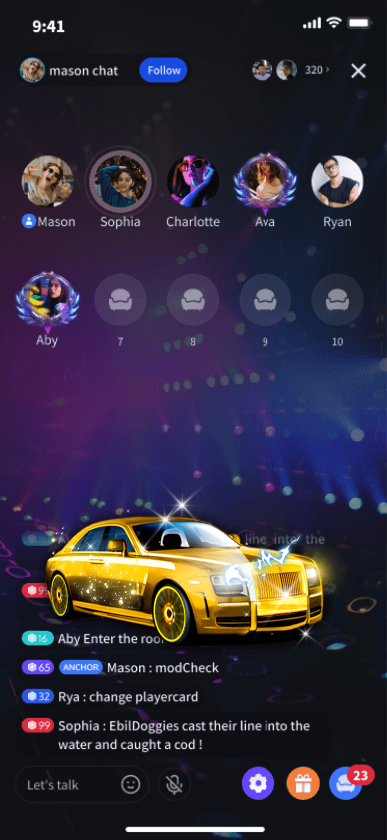 Golden Luxury Car