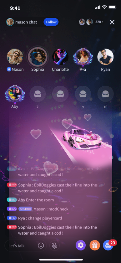 Pink Love Car