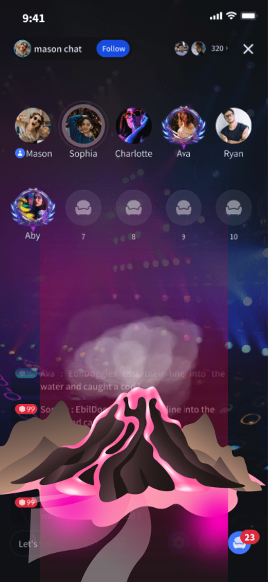 Pink Volcano Animation