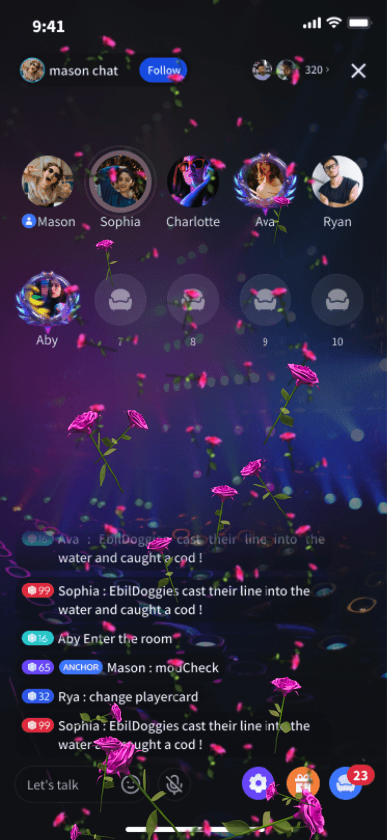 Virtual Rose Shower